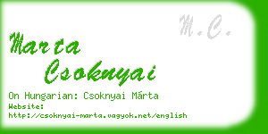 marta csoknyai business card